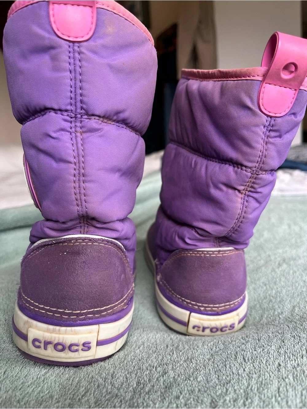 CROCS Kids Purple with Pink Trim Snow Boot